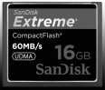 image Sandisk Carte CompactFlash 16 Go Extreme (60MB/s)