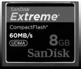 image Sandisk Carte CompactFlash 8 Go Extreme (60MB/s)