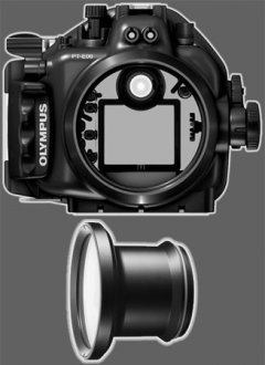 image Olympus PT-E06 + PPO-E05 caisson etanche boitier + objectif